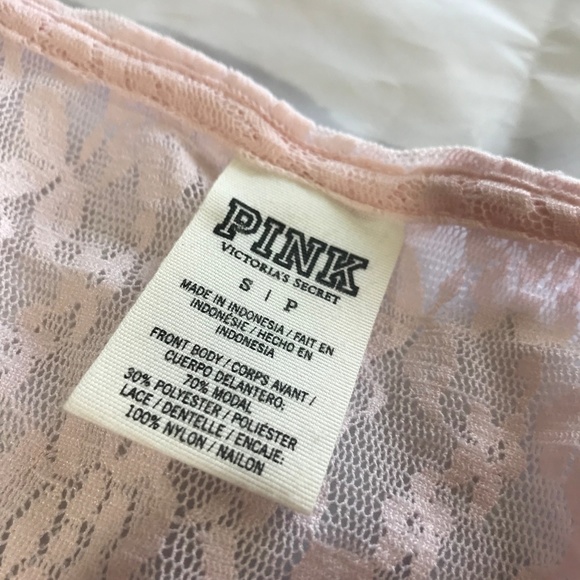 Victoria's Secret PINK Light Pink Lace Back Tee - Picture 3 of 6